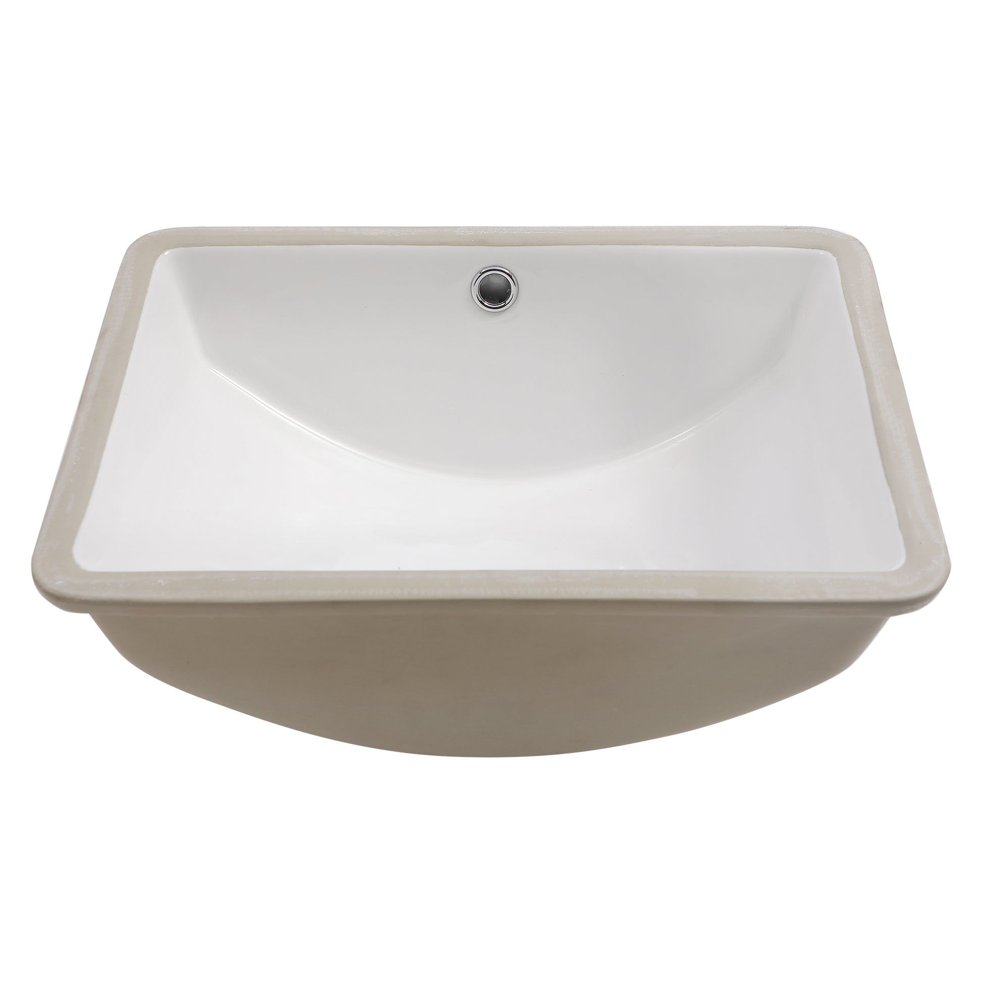 18.5"X14" White Ceramic Rectangular Undermount Bathroom Sink With Overflow White Ceramic