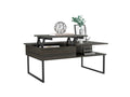 Lift Top Coffee Table Juvve, One Shelf, Carbon Espresso Onyx Finish Espresso Particle Board