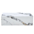 Modern Mdf Coffee Table With Marble Pattern 39.37X23.62X11.81 Inches Stylish And Durable Design W1151119518 White Mdf