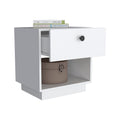 Nightstand Viliigili, One Drawer, White Finish White Particle Board