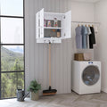 Wall Storage Cabinet Alikuri, Four Cabinets, White Finish White Particle Board