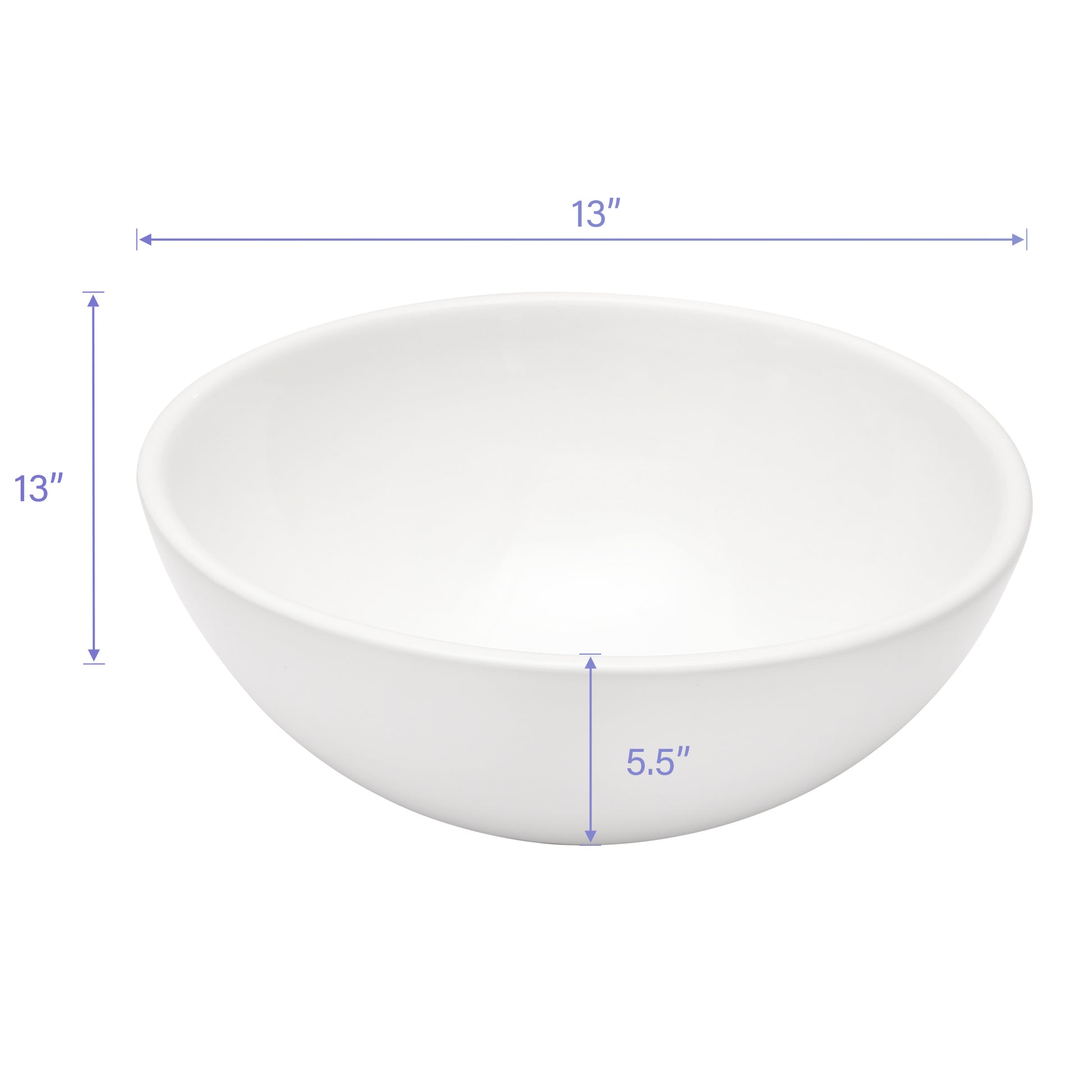 13X13 Inch White Ceramic Circular Vessel Bathroom Sink White Ceramic