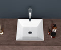 16X16 Inch White Ceramic Square Vessel Bathroom Sink White Ceramic