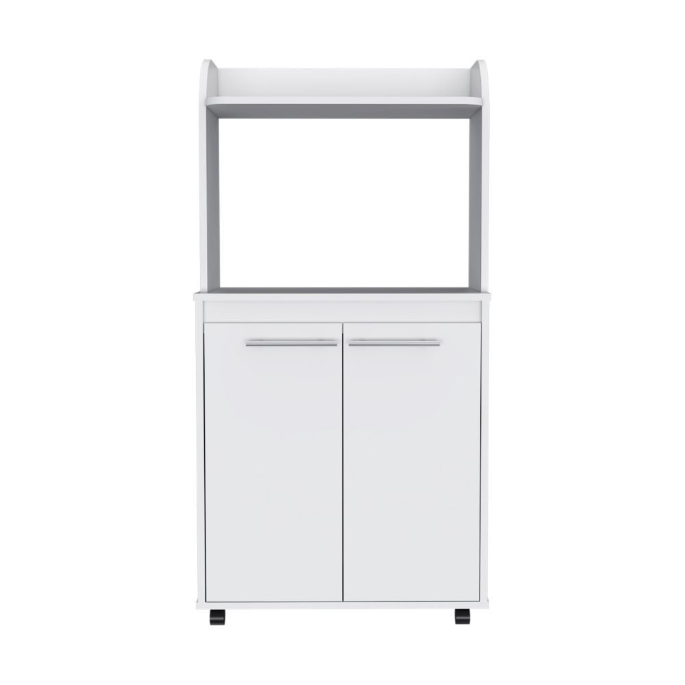 Kitchen Cart Totti, Double Door Cabinet, One Open white-particle board