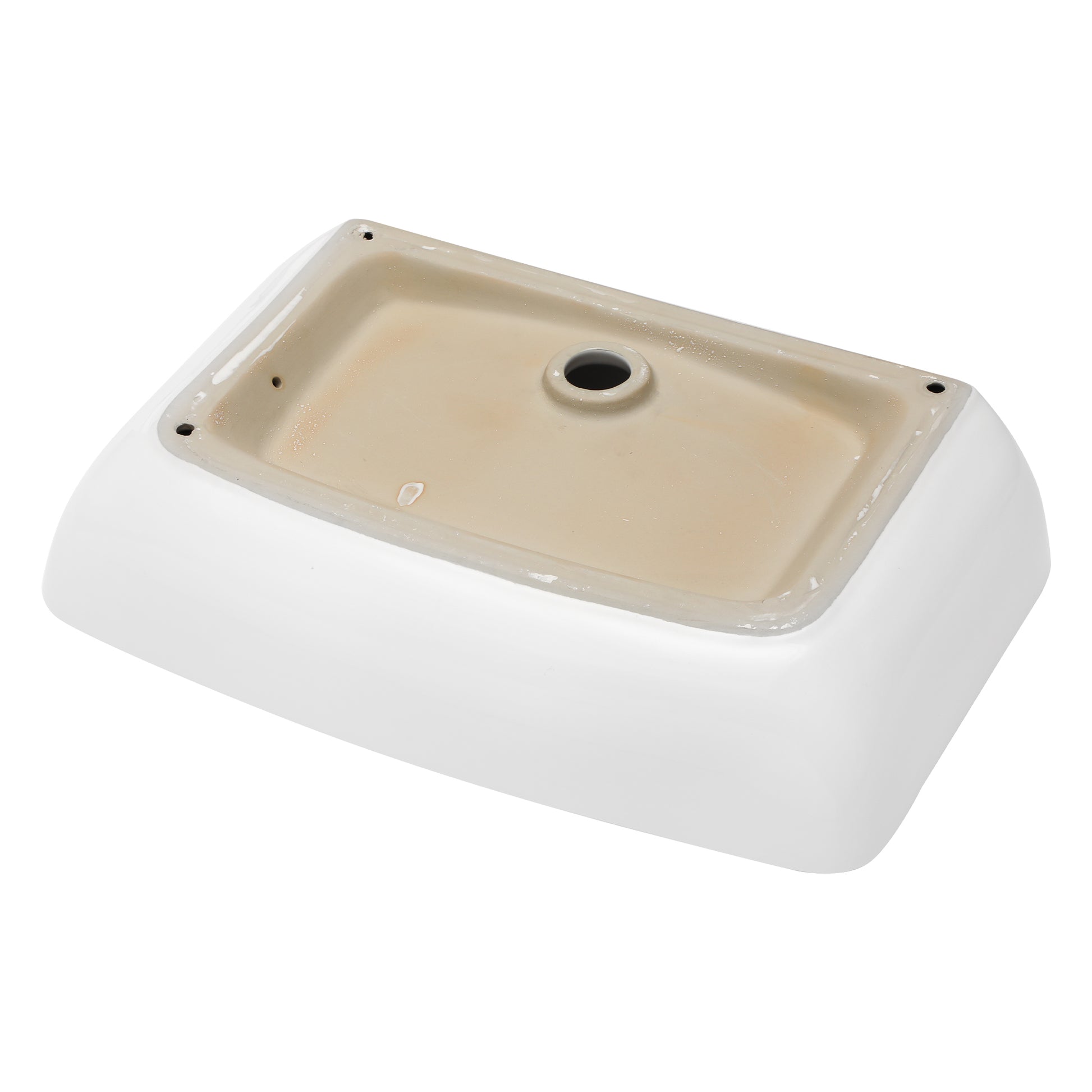 24"X15" White Ceramic Rectangular Vessel Bathroom Sink White Ceramic