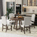 5 Piece Retro Functional Dining Set, Round Table With A 16