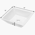 16X16 Inch White Ceramic Square Vessel Bathroom Sink White Ceramic