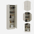 Storage Cabinet Pipestone, Double Door, Pearl Finish White Particle Board