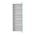 Wall Mounted Shoe Rack With Mirror Chimg, Single Door, White Finish White Particle Board