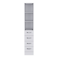 Linen Cabinet Artic, Three Shelves, Single Door, White Finish White Particle Board