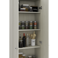 Storage Cabinet Pipestone, Double Door, Pearl Finish White Particle Board