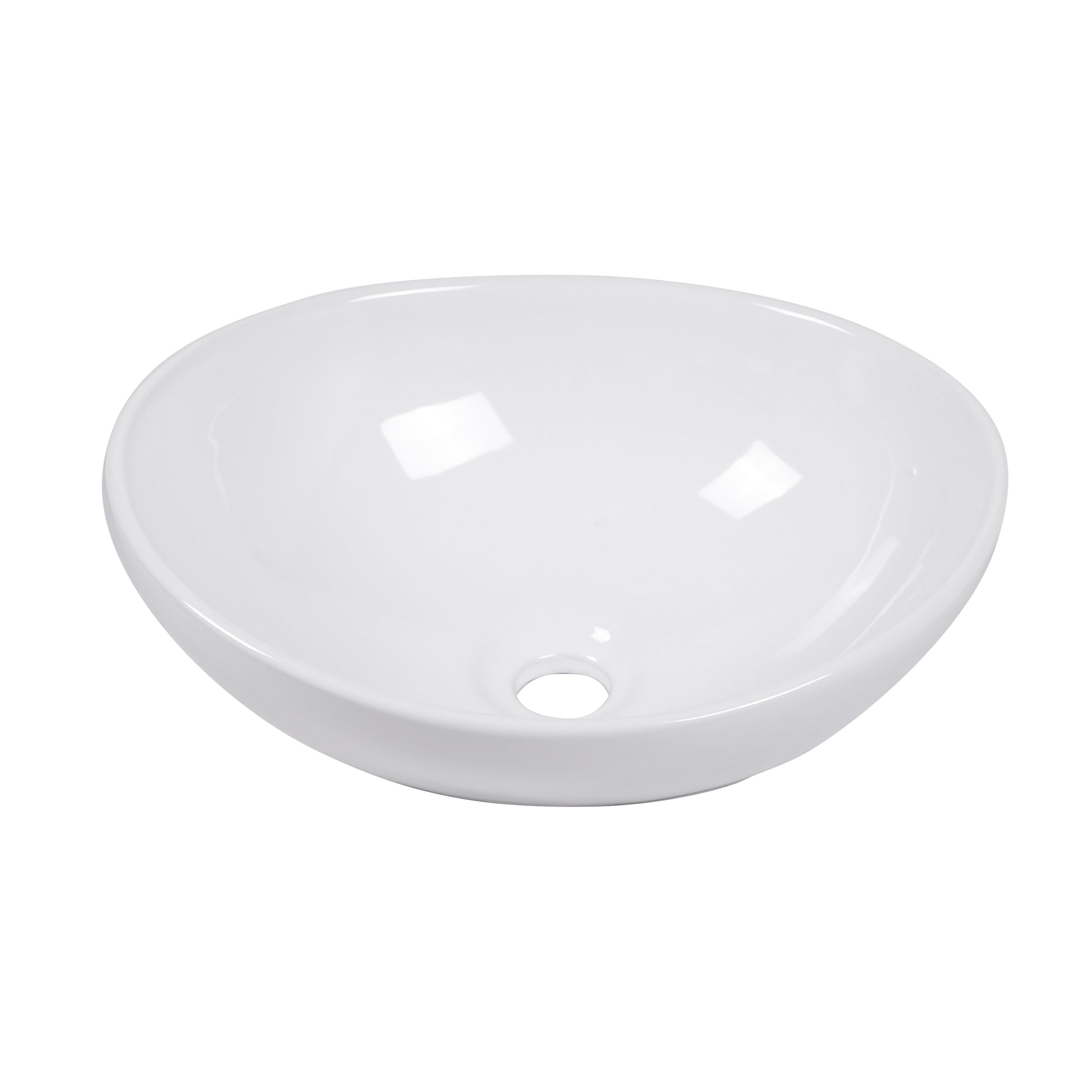 16X13 Inch White Ceramic Oval Vessel Bathroom Sink White Ceramic