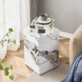 Modern White Mdf Sticker Material, Cube Fashion Texture Design Coffee Table, Suitable For Various Situations And Scenes, Is A Good Choice For Home Decoration. White Mdf