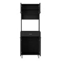 Pantry Piacenza,Two Double Door Cabinet, Black Wengue Finish Black Particle Board