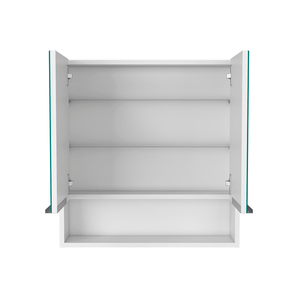 Medicine Cabinet With Mirror Lexington,Three Internal Shelves, White Finish White Particle Board