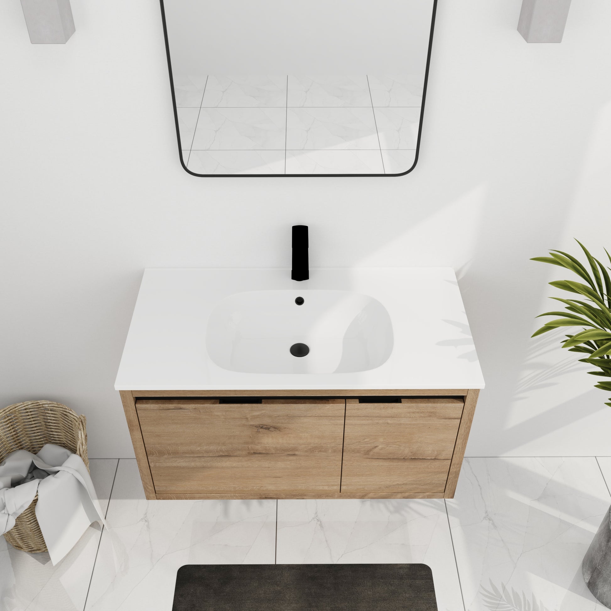 36 Inch Wall Mounted Bathroom Vanity With Gel Sink 1-imitative oak-1-bathroom-wall