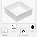 15X15 Inch White Ceramic Square Vessel Bathroom Sink White Ceramic