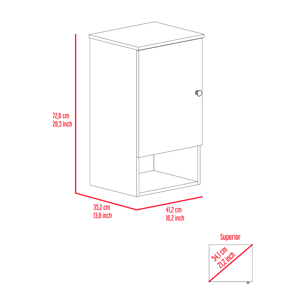 Medicine Cabinet Porto, Two Internal Shelves, Light Gray Finish Light Gray Particle Board