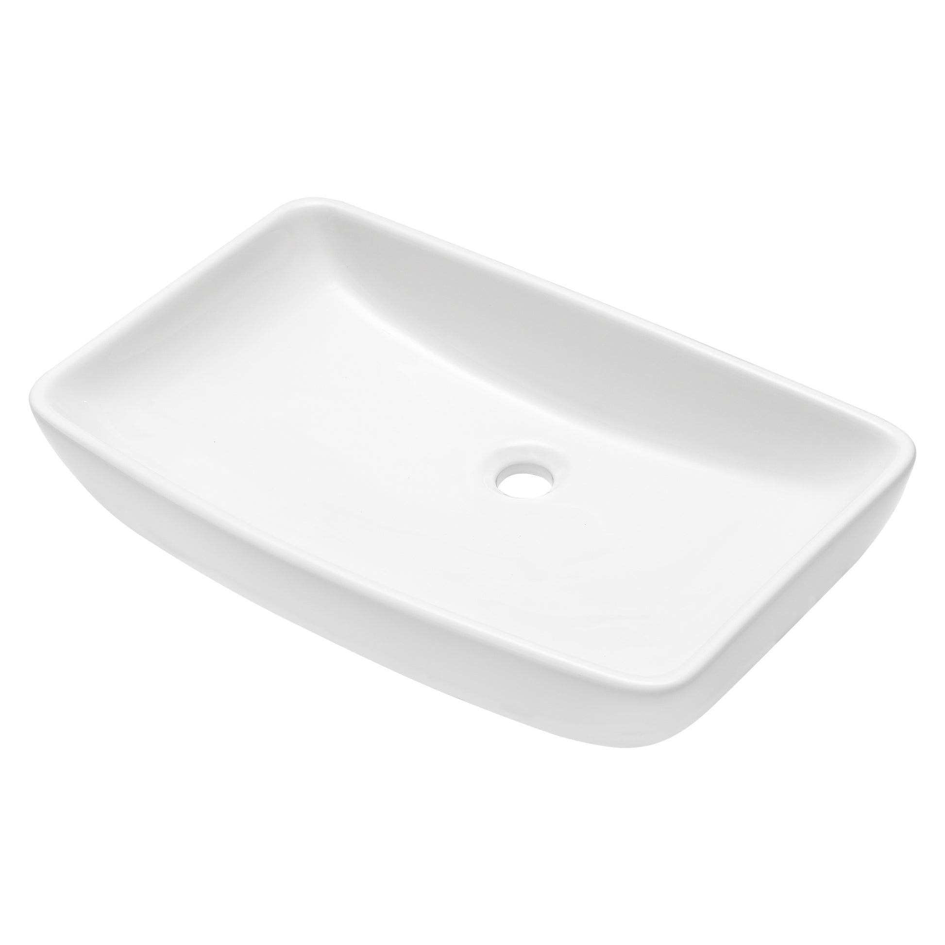 24"X15" White Ceramic Rectangular Vessel Bathroom Sink White Ceramic