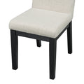 Simple and Modern 4 piece Upholstered Chairs with beige+black-rubber wood