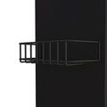 Kitchen Cart Kryot, Single Door Cabinet, Four Casters, Black Wengue Finish Black Particle Board