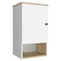 Medicine Cabinet Porto, Two Internal Shelves, Light Oak White Finish Light Oak Particle Board