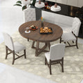 5 Piece Retro Functional Dining Set, Round Table With A 16