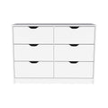 Dresser Curio, Four Drawes, White Finish White Particle Board