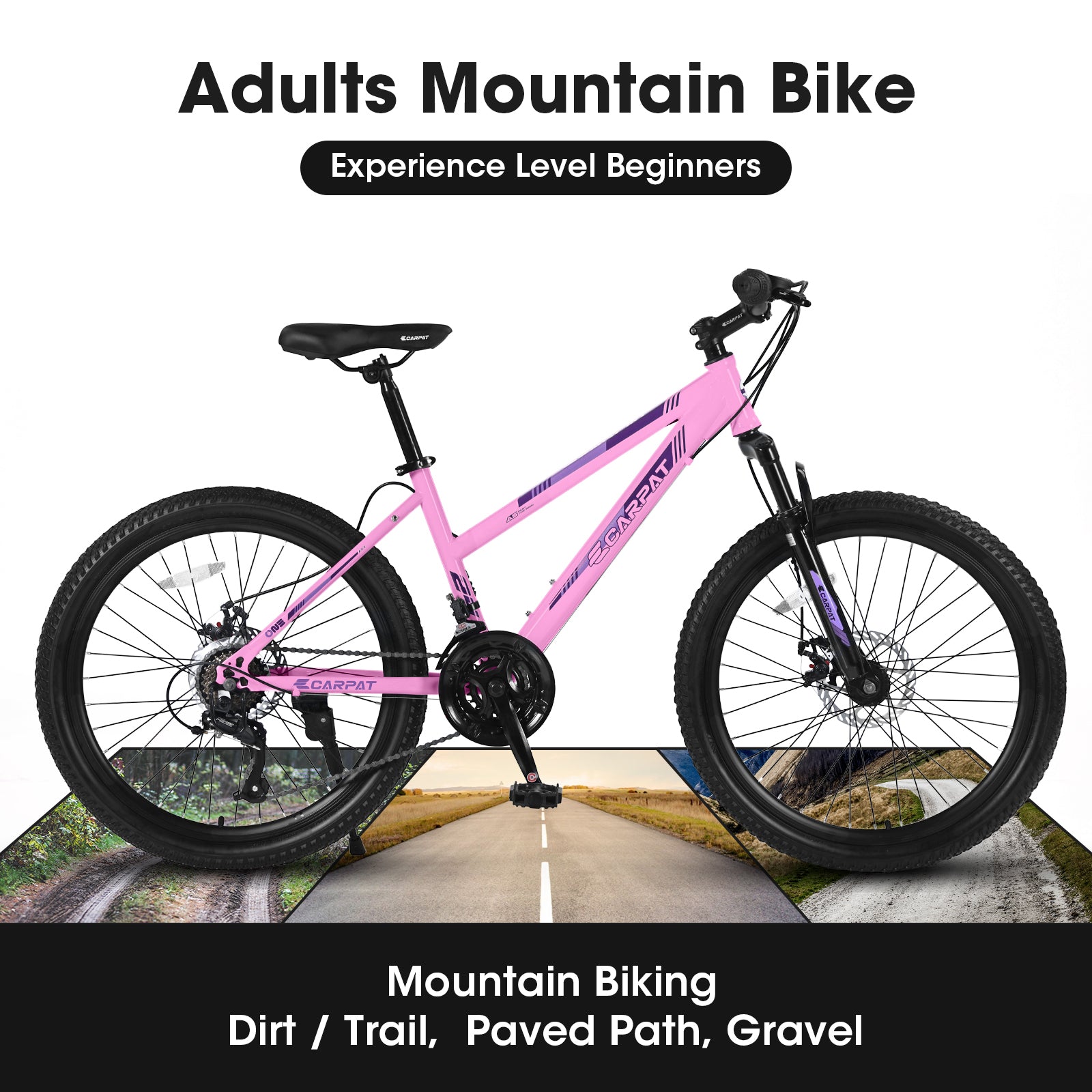 S26103 26 inch Mountain Bike for Teenagers Girls pink-steel