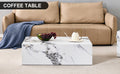 Modern Mdf Coffee Table With Marble Pattern 39.37X23.62X11.81 Inches Stylish And Durable Design W1151119518 White Mdf