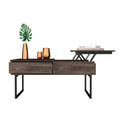 Lift Top Coffee Table With Drawer Vezu, Dark Walnut Finish Brown Particle Board