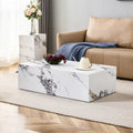 Modern Mdf Coffee Table With Marble Pattern 39.37X23.62X11.81 Inches Stylish And Durable Design W1151119518 White Mdf