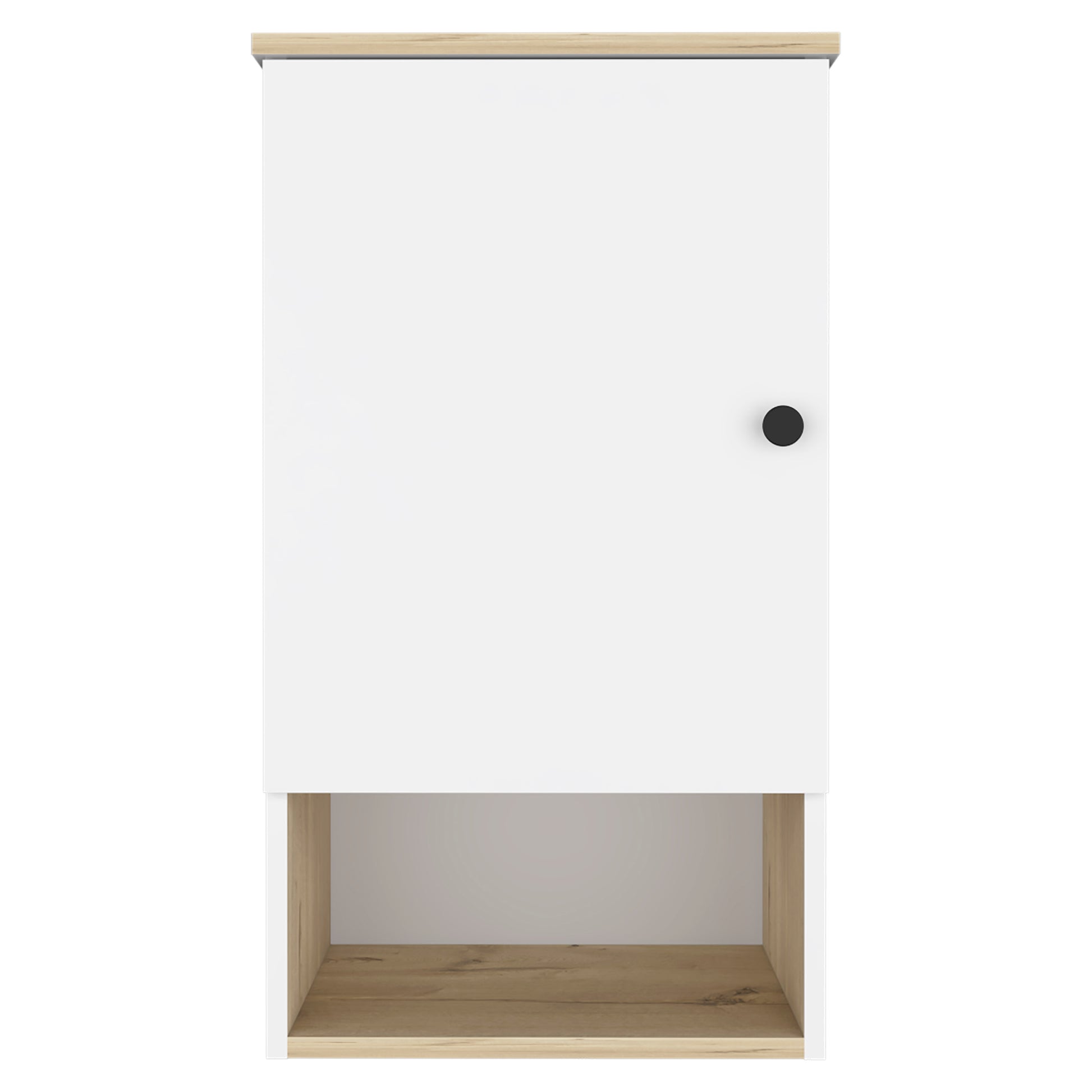 Medicine Cabinet Porto, Two Internal Shelves, Light Oak White Finish Light Oak Particle Board