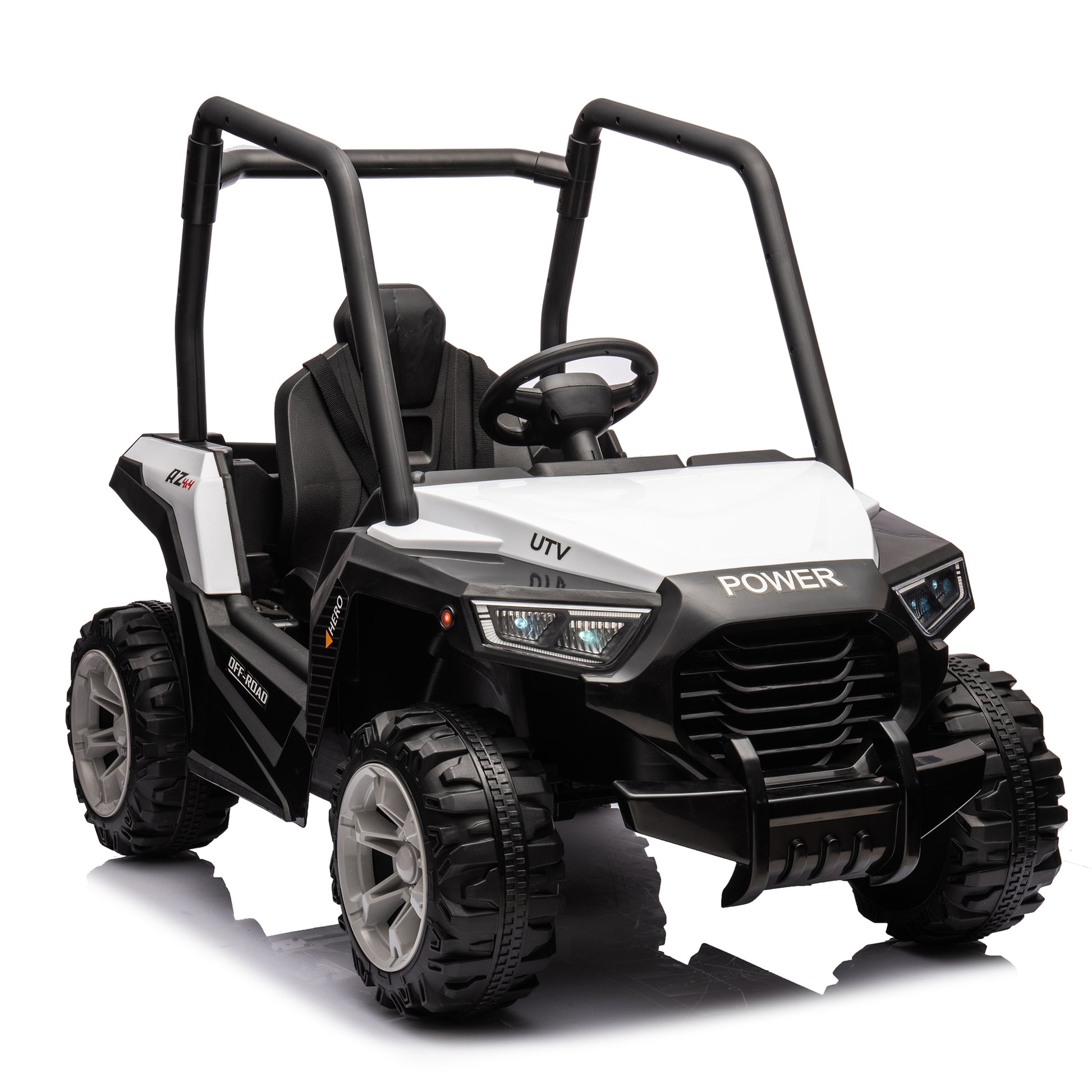 12V Dual Drive Remote Control Electric Kid Ride On Car,Battery Powered Kids Ride On Car White, 4 Wheels Children Toys Vehicle,Led Headlights,Remote Control,Music,Usb. White Polyethylene