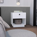 Nightstand Viliigili, One Drawer, White Finish White Particle Board