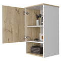 Medicine Cabinet Porto, Two Internal Shelves, Light Oak White Finish Light Oak Particle Board