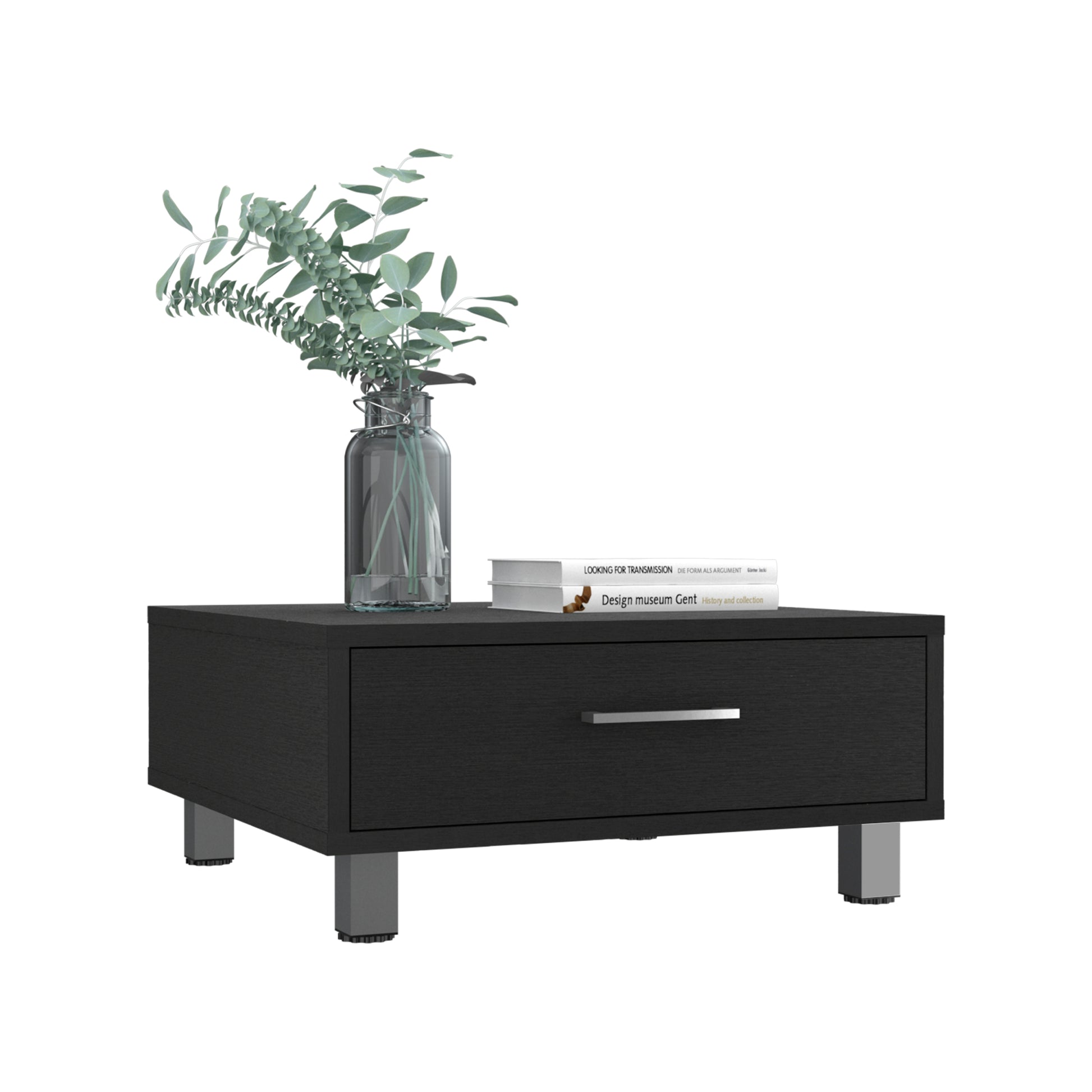 Coffee Table Albuquerque, One Drawer, Black Wengue Finish Black Particle Board