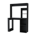 Desk Ryndon, Hutch, Black Wengue Finish Black Particle Board