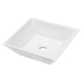 16X16 Inch White Ceramic Square Vessel Bathroom Sink White Ceramic