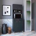 Pantry Piacenza,Two Double Door Cabinet, Black Wengue Finish Black Particle Board