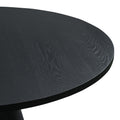 Retro Round Dining Table Minimalist Elegant Table For Living Room, Dining Room Black Black Rubber Wood