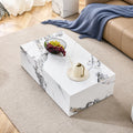 Modern Mdf Coffee Table With Marble Pattern 39.37X23.62X11.81 Inches Stylish And Durable Design W1151119518 White Mdf