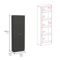 Storage Cabinet Pipestone, Double Door, Black Wengue Finish Black Particle Board