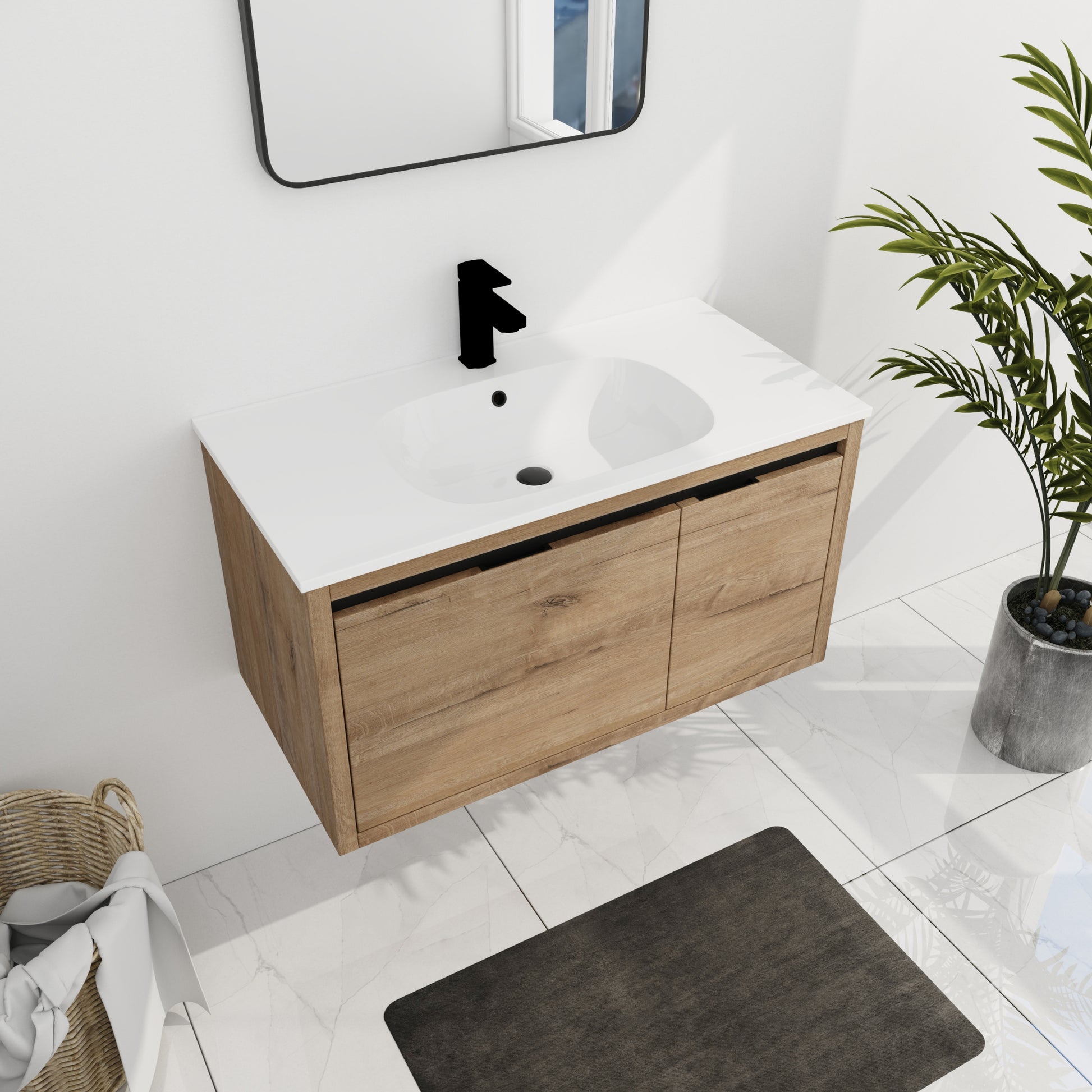 36 Inch Wall Mounted Bathroom Vanity With Gel Sink 1-imitative oak-1-bathroom-wall
