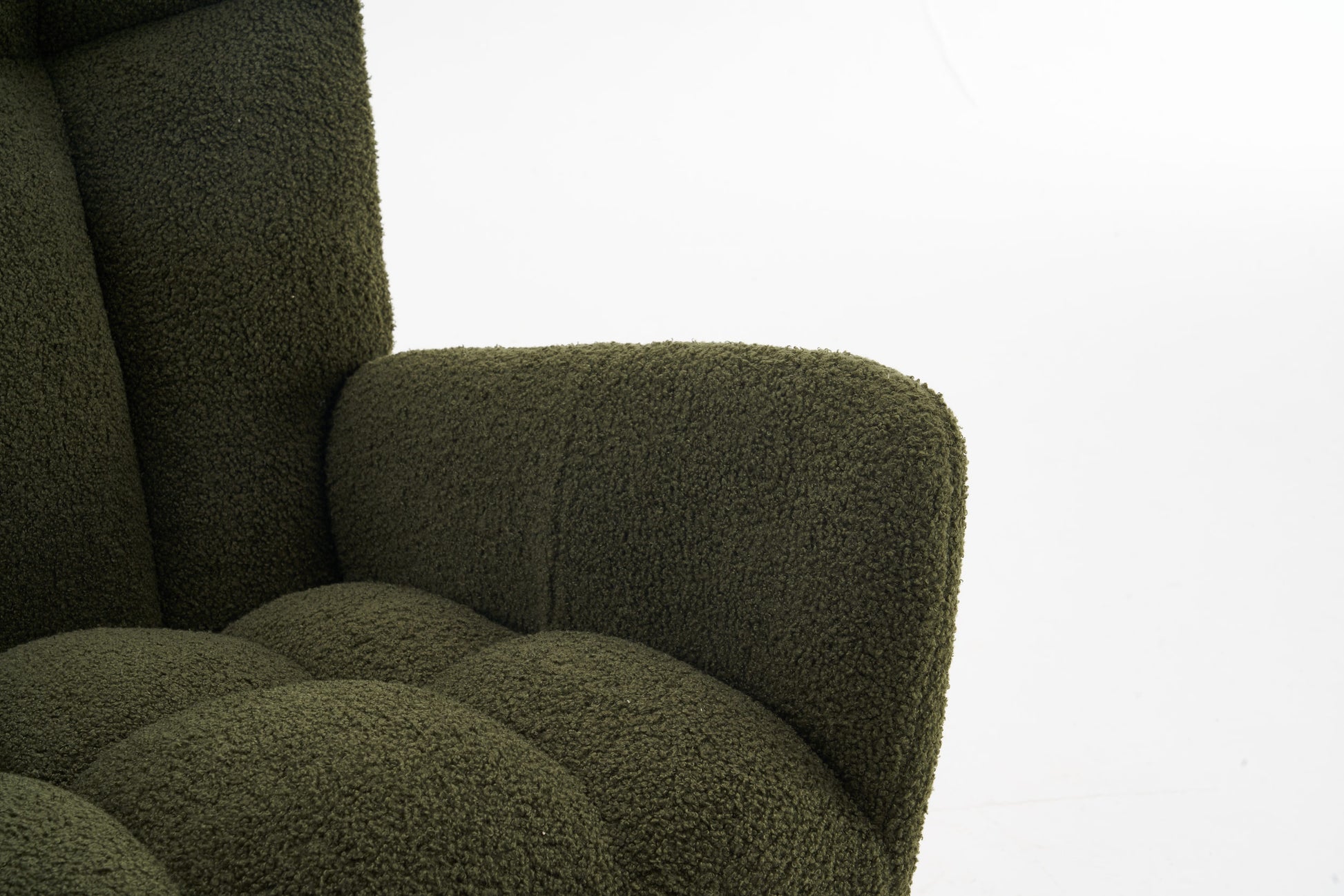 Rocking Chair Nursery, Solid Wood Legs Reading Chair With Teddy Fabric Upholsterednap Armchair For Living Rooms, Bedrooms, Offices, Best Gift,Green Teddy Fabric Green Primary Living Space Modern Rocking Chairs Polyester