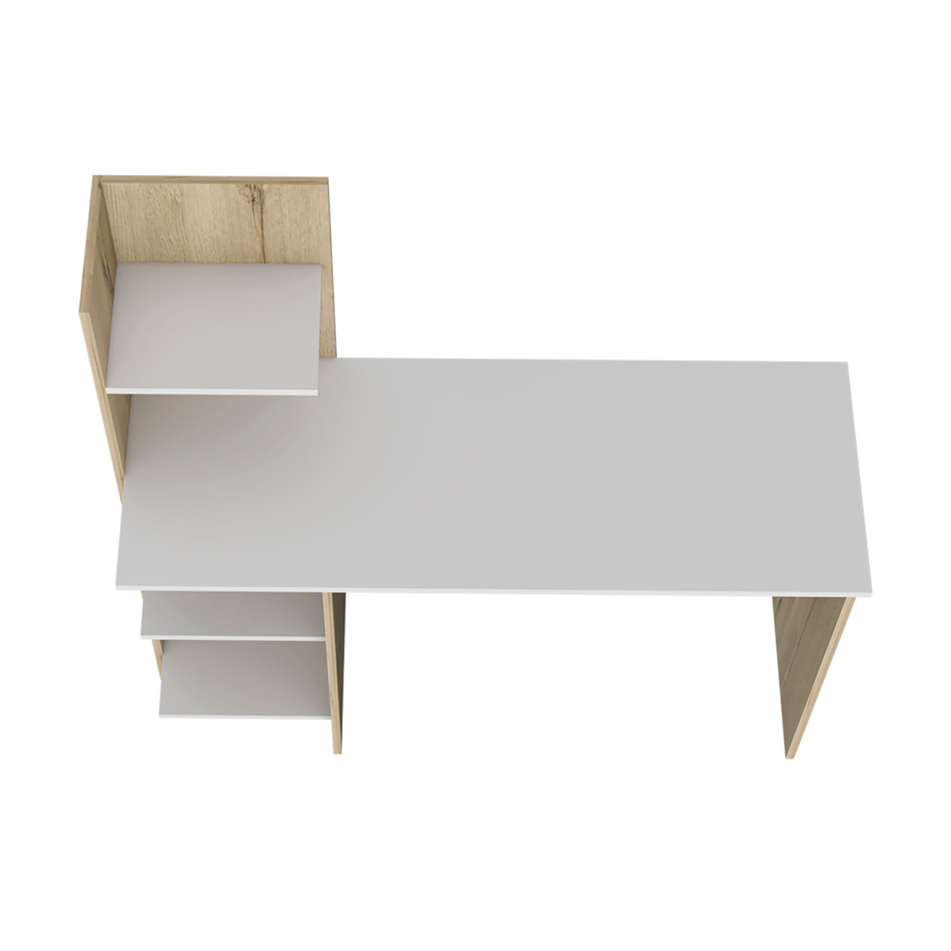 Desk Wichita, Four Shelves, Light Oak White Finish Multicolor Particle Board