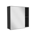 Medicine Cabinet Viking, Three Internal Shelves, Single Door, Two External Shelves, Black Wengue Finish Black Particle Board