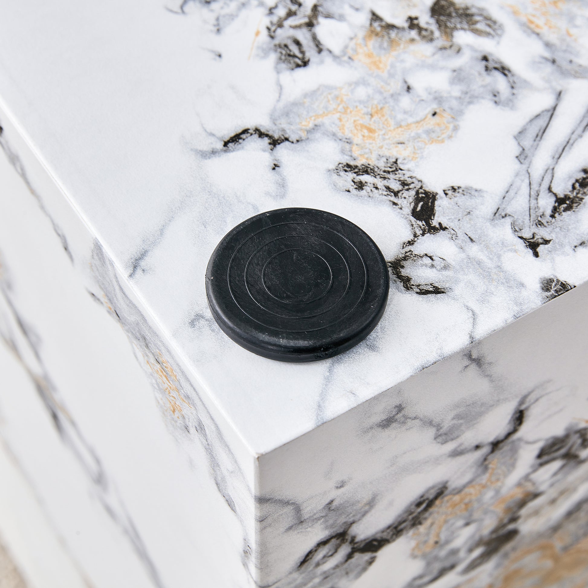 Compact Mdf Coffee Table: 11.81X11.81X19.69 Inches, Stylish Texture Design White Mdf