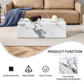 Modern Mdf Coffee Table With Marble Pattern 39.37X23.62X11.81 Inches Stylish And Durable Design W1151119518 White Mdf