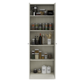 Storage Cabinet Pipestone, Double Door, Pearl Finish White Particle Board